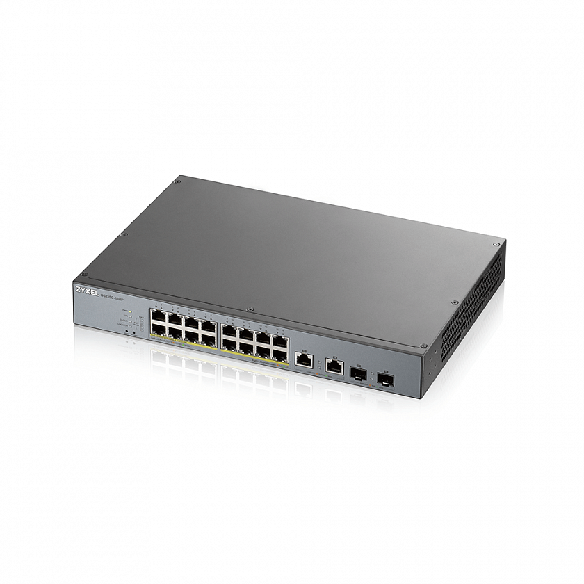 GS1350-18HP-EU0101F L2 коммутатор PoE+ для IP-видеокамер rack 19", 16xGE PoE+, 2xCombo (SFP/RJ-45) - YUM
