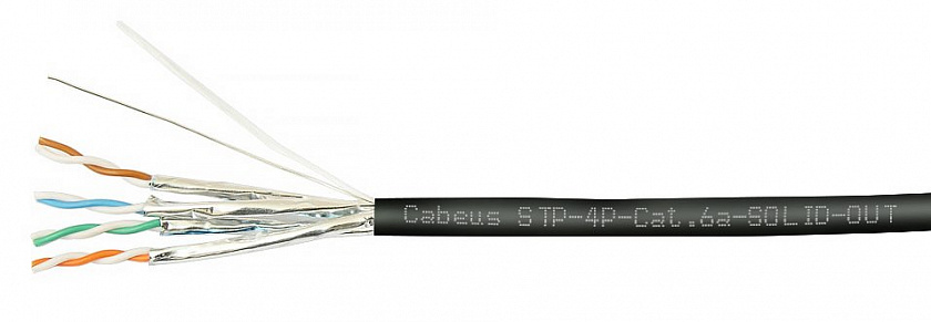 STP-4P-Cat.6a-SOLID-OUT-LSZH-UV (7198c) Кабель «витая пара» (LAN) для структурированных систем связи - YUM
