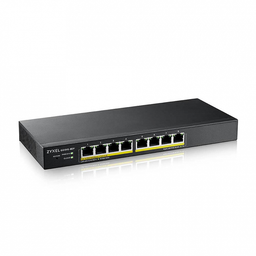 GS1915-8EP-EU0101F Коммутатор гибридный Smart L2 PoE+ - YUM