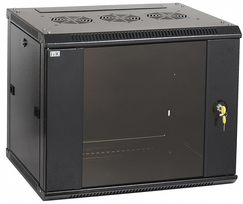 LWR5-12U66-GF (черный) Шкаф телекоммуникационный 19", дверь стекло - YUM