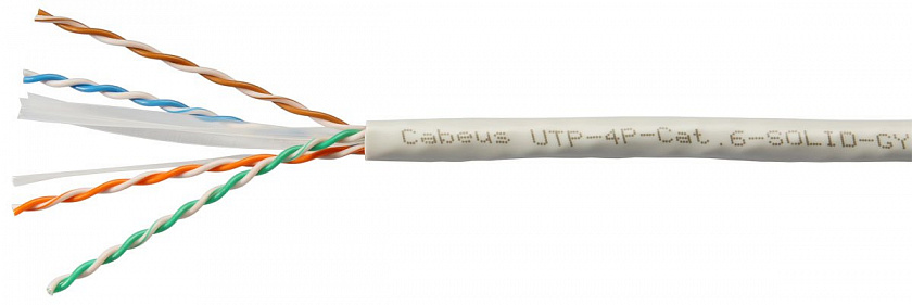 UTP-4P-Cat.6-SOLID-GY (7178c) Кабель «витая пара» (LAN) для структурированных систем связи - YUM