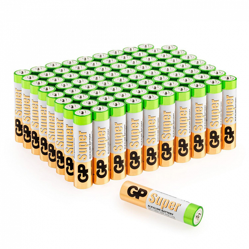 GP Super Alkaline 24A AAA (GP 24A-2CRVS80), упак. 80 шт. Алкалиновые батарейки - YUM