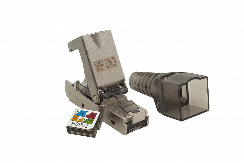 Коннектор 8P8C STP 6A (RJ-45) безынструментальный (10-0240) Разъем RJ-45 - YUM