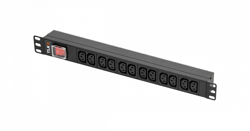 TLK-RSA12-MTF-01-BK Блок розеток 19" - YUM