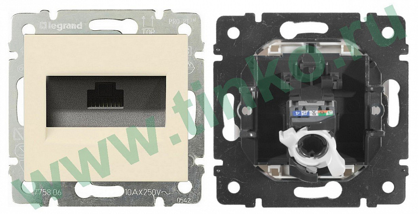 Розетка Valena 1xRJ45 Cat.5, слоновая кость - YUM