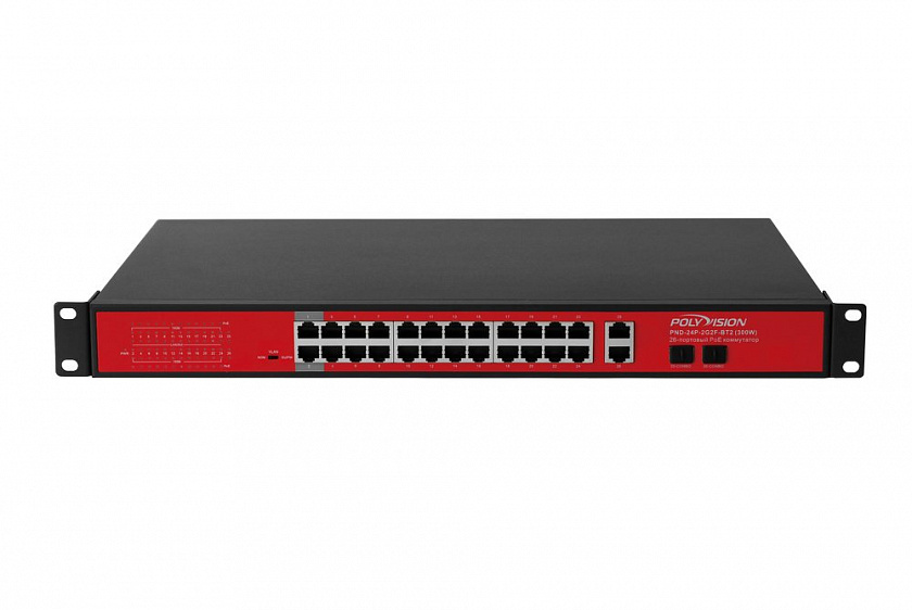 PND-24P-2G2F-BT2 (300W) Коммутатор неуправляемый 26-портовый с функцией PoE - YUM
